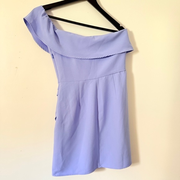 New NBD x Naven Lavender One Shoulder Draped Mini Dress Size Small - Picture 3 of 8